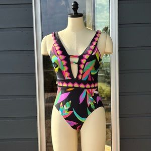 Trina Turk Plunge Maillot - Size 6